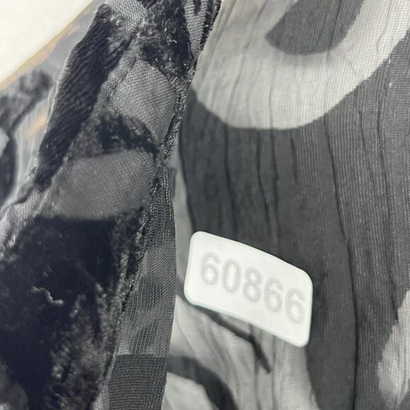 CHICOS Top 2 L Velvet Jacquard Burnout Evening Blouse Crinkle Button Up Black - Picture 13 of 13